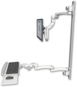 ICW UL560I-T50D-KPP-A4-MW Inverted LCD Mount on a 50" Wall Track Slider, Medical White