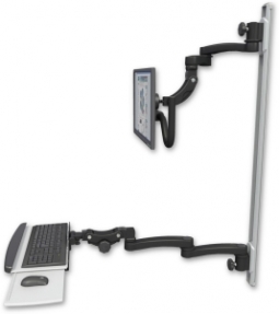 ICW UL560I-T50D-KPP-A4-WB Inverted LCD Mount on a 50" Wall Track Slider, Writable Black