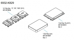 NCR 6932-K829 NCR DynaKey - G11 Dynakey Keytip Kit - 1-2-3 Keytip Set ("0", "00", "000")