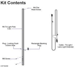 NCR 7360-K085 Kit - R6C Trilight Light Pole, 1.5 meter (4.92 feet) Length, with Cable
