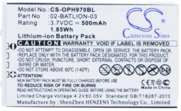 Opticon 02-BATLION-03 OPL Series Lithium-Ion 600 mAh Battery
