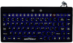 Seal Shield S89G Seal Silk Mini Glow Silicone Keyboard, Waterproof, Backlit, Black, USB
