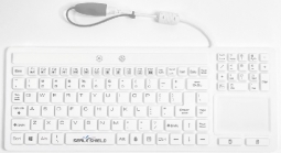 Seal Shield SW108PG Seal Touch Glow Silicone Wired Backlit Keyboard with Touch Pad - Dishwasher Safe