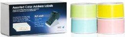 Seiko SLP-4AST SLP-4AST Assorted Colored Labels -1 Roll Each of Yellow, Blue, Green, Pink