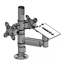 SpacePole ALS101-02 Back-to-Back Screen Mount, VESA 75/100 with Payment Peripheral Arm