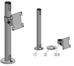 SpacePole BGOSH005-02 Customer Display Pole Mount 17.7 /450mm Pole.