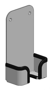 SpacePole DTS002-02 Wall-Mount Holster for hand-held Paddle Mount for drive through windows, Black