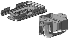 SpacePole DUO501-02 Mobile Payment: Duo Sled for Zebra TC5X + LINK/2500I Package, Black