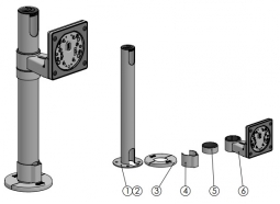 SpacePole SP-EONE111-02 Pole Mount Solution for HP Engage One, 400mm Pole with 0.80 Meter Cable