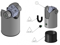 SpacePole SP1-7501-02 DuraTilt on SP1 Pole, Color, Black