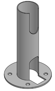 SpacePole SP2-1994-0170 Pole SP2, 170mm, with Snikey Flange, Top and Bottom Cable Hole