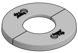 SpacePole SP2-P22510-02 Essentials: 2-Piece Flange Cover for SpacePole Essentials (SP2) Pole, Black