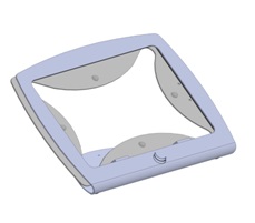 SpacePole SPCF100-02 C-Frame Tablet Mount with Hinge, Black, 7.9"