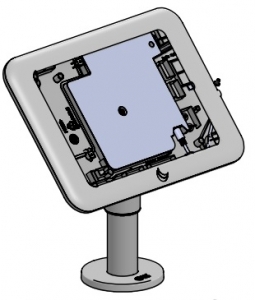 SpacePole SPDC114-US-02 Dock and Charge Mobile Tablet Enclosure on DuraTilt for iPad Pro, Black
