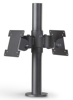 SpacePole SPV1103-FX-02 Back-to-Back 75/100 VESA Display Mount on 400mm (15.75 in) Steel Pole
