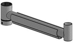 SpacePole SPV2107-02 SwingArm 400mm with Lockring and Cable, Black