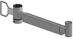 SpacePole SPV2107-H-02 SwingArm 400mm Handle, LockRing and Clip, Black
