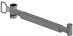 SpacePole SPV2108-H-02 SwingArm 600mm Handle, LockRing and Clip, Black