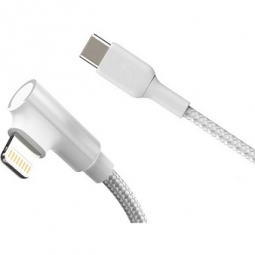 4XEM 4XLIGHTNING6RAW USB-C to Lightning Right Angled 6 FT Charging Cable (White)
