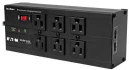 Eaton IBAR6ULTRAUSBB Isobar 6-Outlet Surge Protector, 10 ft. (3.05 m) Cord, Right-Angle Plug