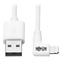 Tripp-Lite M100-006-LRA-WH Right-Angle USB-A to Lightning Sync/Charge Cable, MFi Certified - White