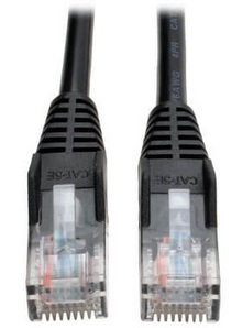 Tripp-Lite N001-007-BK CAT5E, 350MHz, Snagless Molded Cable, RJ45 M/M, Black, 7 Foot