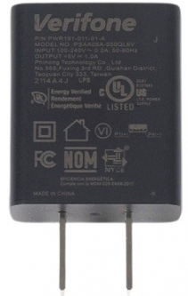 VeriFone PWR191-011-01-A Power Supply, 100-240VAC, 5V/1A, USB Receptacle Output, US Type