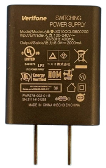 VeriFone PWR278-002-01-B Power Supply, 100-240VAC, 5V/2A, USB Receptacle Output, US Type
