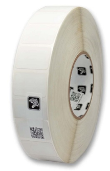 Zebra 10041943 RFID TT Label, PolyPro 3000T, 0.94" X 0.56", 3" Core, 8" OD, EOS-200 with U-CODE 9XE