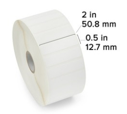 Zebra 18928 PolyPro 3000T Labels, 2.00 Inch x 0.50 Inch, 3780 Labels-Roll - 8 Rolls-Case