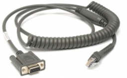 Zebra CBA-R46-C09ZBR Cable, RS232 (True TTL.DB9F, PWR9) 9FT, Coiled