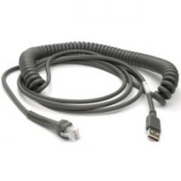 Zebra CBA-U32-C09ZAR Shielded Cable: USB, (Series A), 2.8 meter (9.19 feet), Coiled