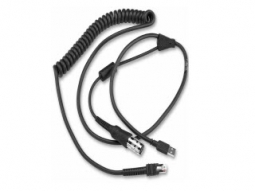 Zebra CBA-UF5-C09ZAR Cable, USB, RS232 "Y" Power Stealer, 9FT Coiled, DS3600 to VC5090, -30C