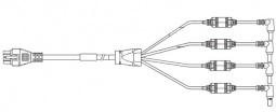 Zebra CBL-DC-380A1-01 DC 4-Way Line Cord for Running Four CRD4000-1000UR Cradles