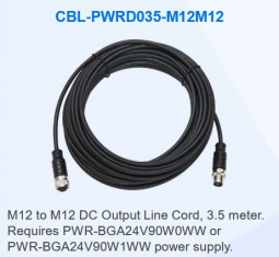 Zebra CBL-PWRD035-M12M12 M12 to M12 DC Output Line Cord, 3.5 meter (11.48 feet)