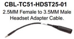 Zebra CBL-TC51-HDST25-01 2.5MM Female to 3.5MM Male Headset Adapter