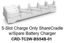 Zebra CRD-TC2W-BS54B-01 TC21/TC26 Healthcare White Five Slot Charge Only Cradle
