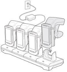 Zebra CRD4S-RFD8500-2R 4-Slot Charging Cradle for 2 RFD8500 and 2 TC51, Requires Power Supply