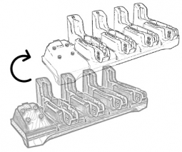 Zebra CRDCUP-4S-ET5TOET4 ET4X Four Slot Cradle Conversion Cup Kit for Change from ET5X ShareCradle